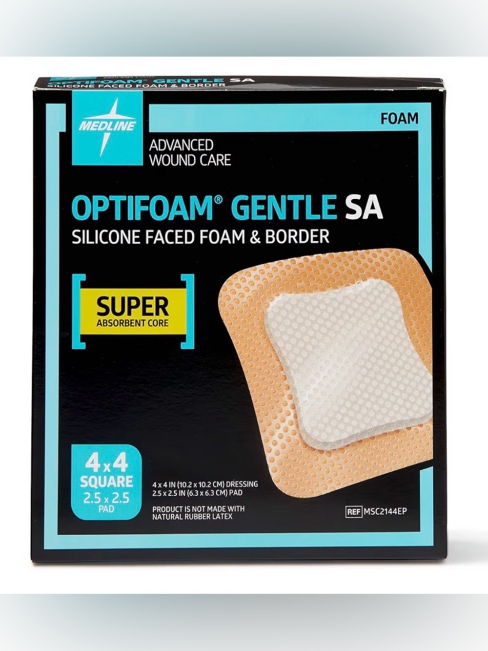 Medline Optifoam Gentle Silicone Faced Foam Dressings - 4 Count